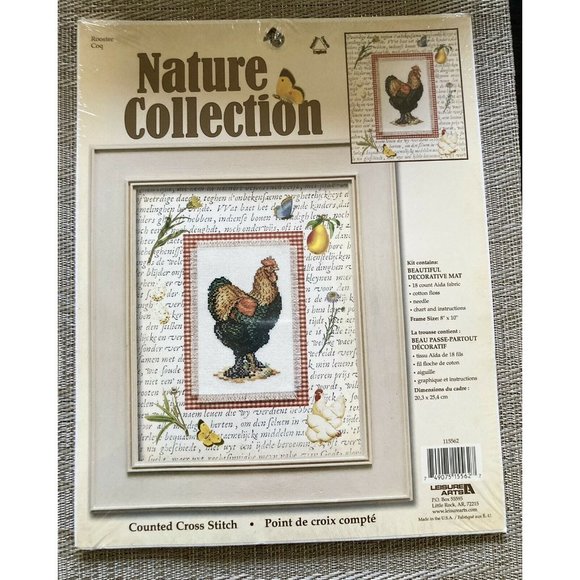 Leisure Arts Other - Leisure Arts Nature Collection Rooster Counted Cross Stitch Kit Vintage